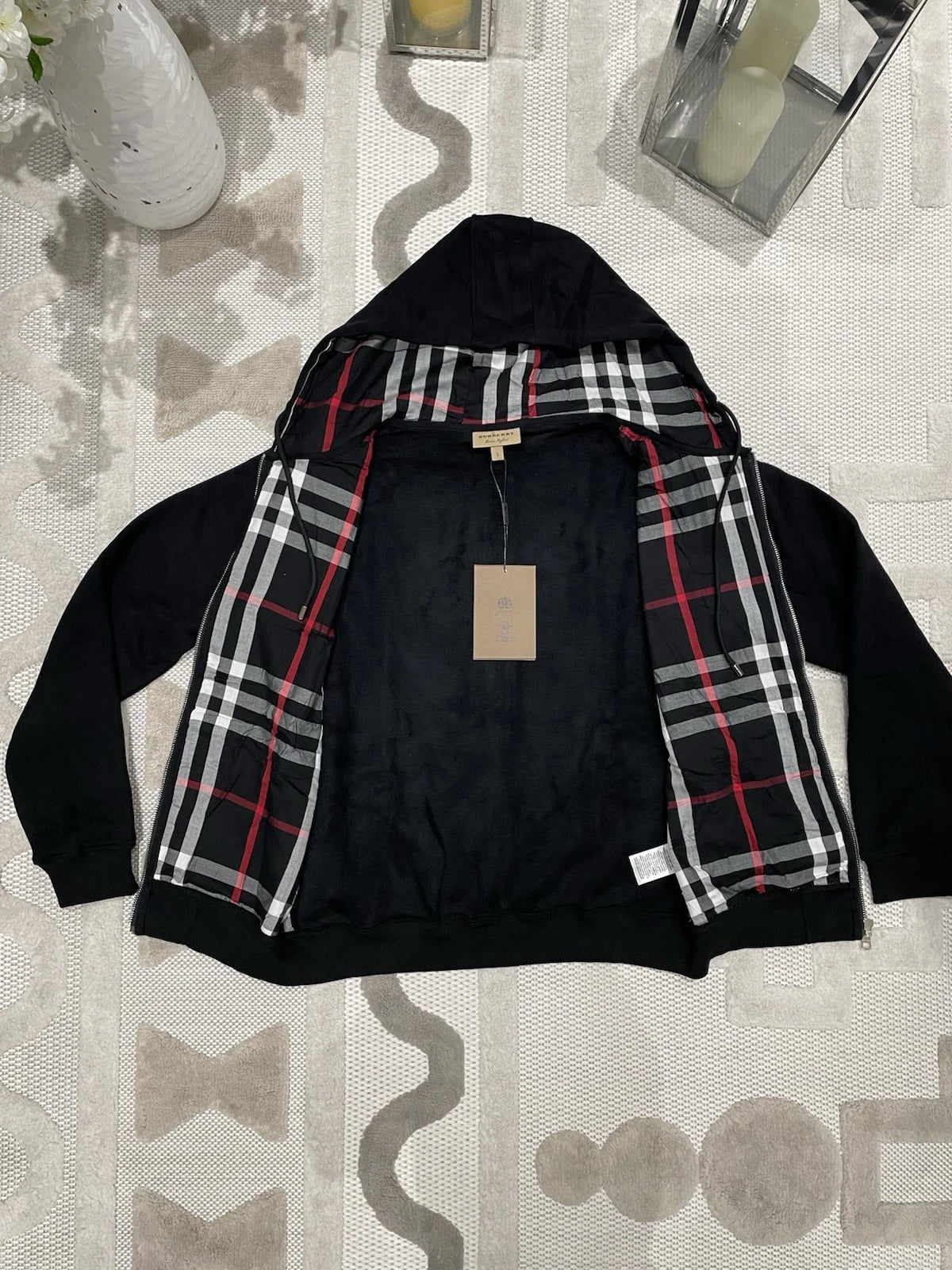 Nova Saints™ Burberry London Men's Zip-Up Hoodie Jacket
