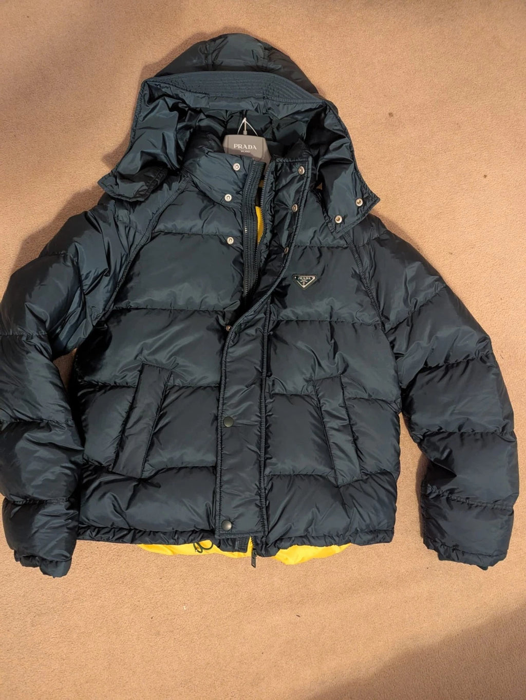 The Nova Saints™ PRADA Men's yellow inside Puffer Jacket