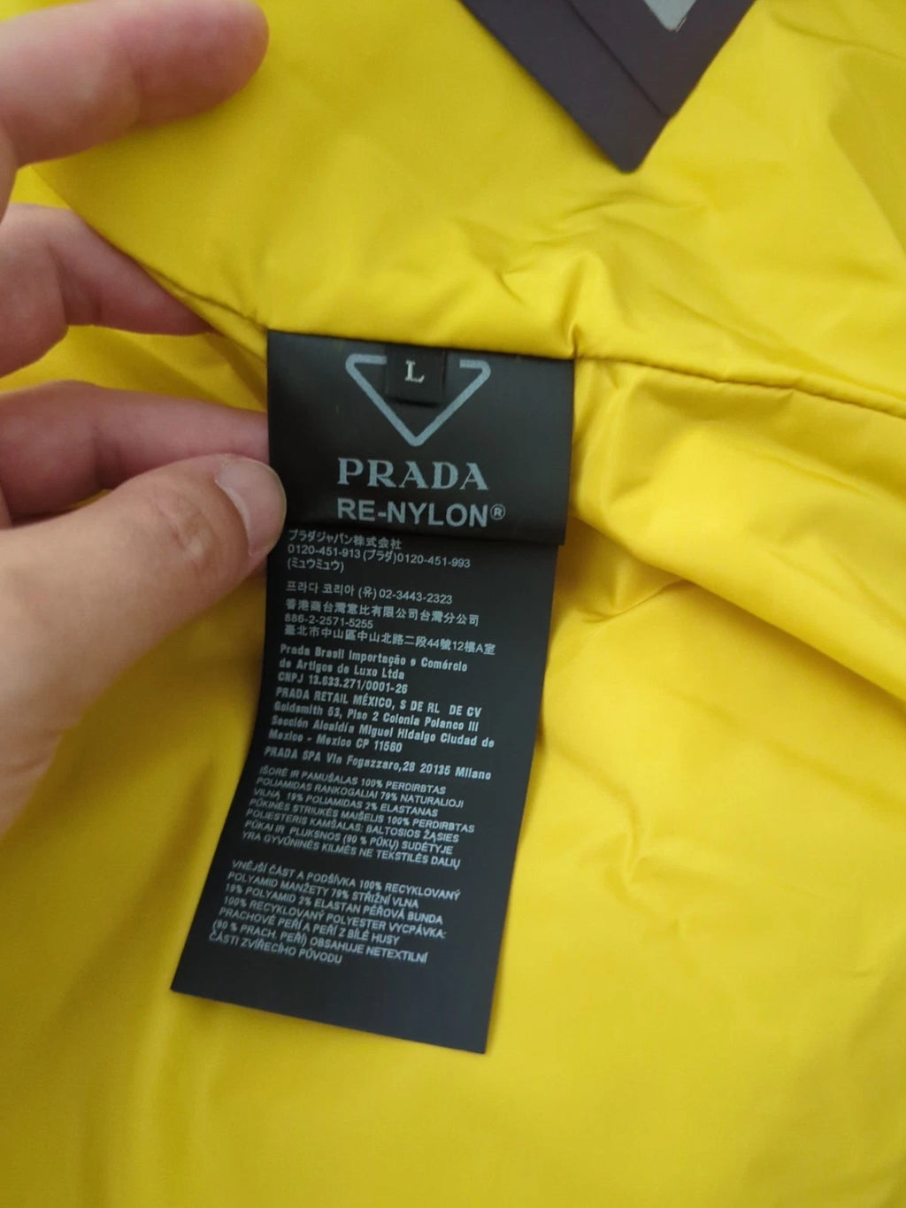 The Nova Saints™ PRADA Men's yellow inside Puffer Jacket