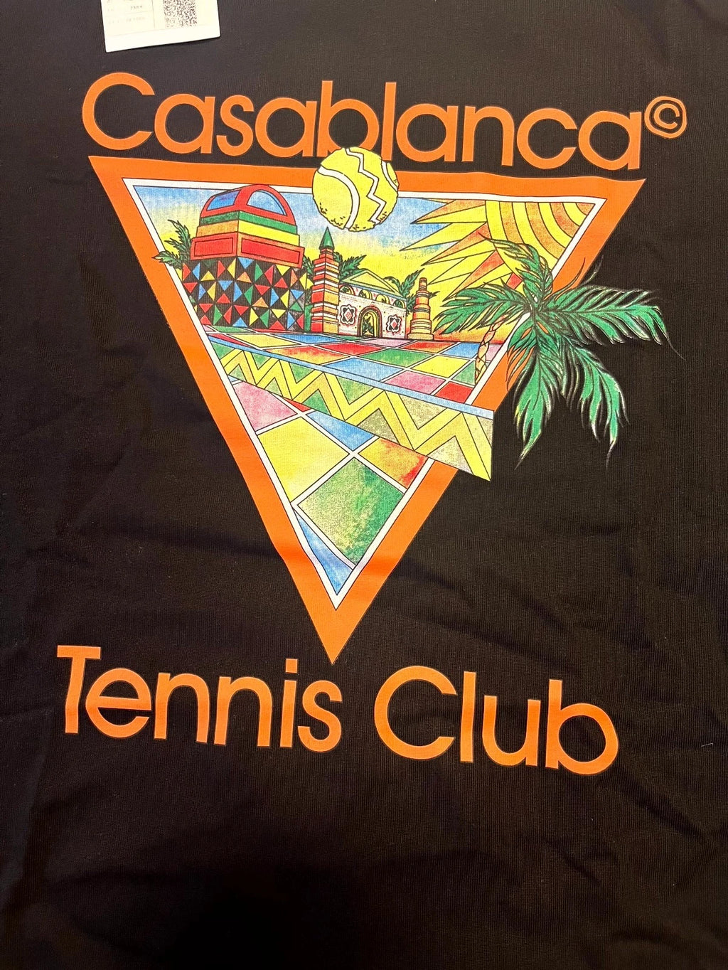 Nova Saints™ Casablanca T-Shirt Mens  Black Afro Cubism Tennis Club' Icon Graphic Crewneck